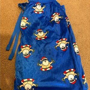Blue Santa Claus Pajama Pants